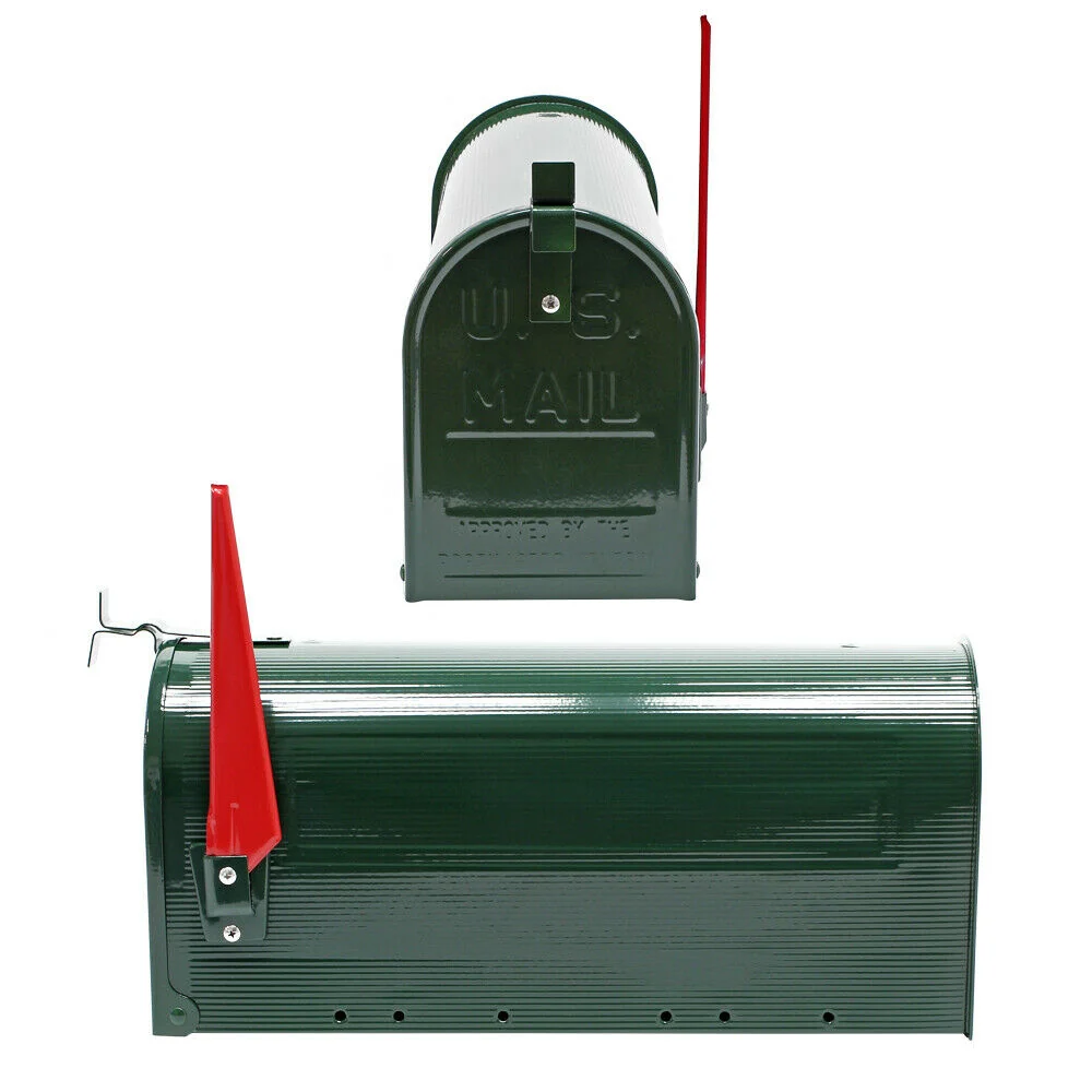 Us mailbox boite aux lettres design américain vert montage au mur poste 16_0000336