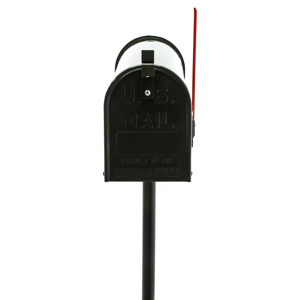 Us mailbox boite aux lettres design américain noir pied de support courrier 16_0000335