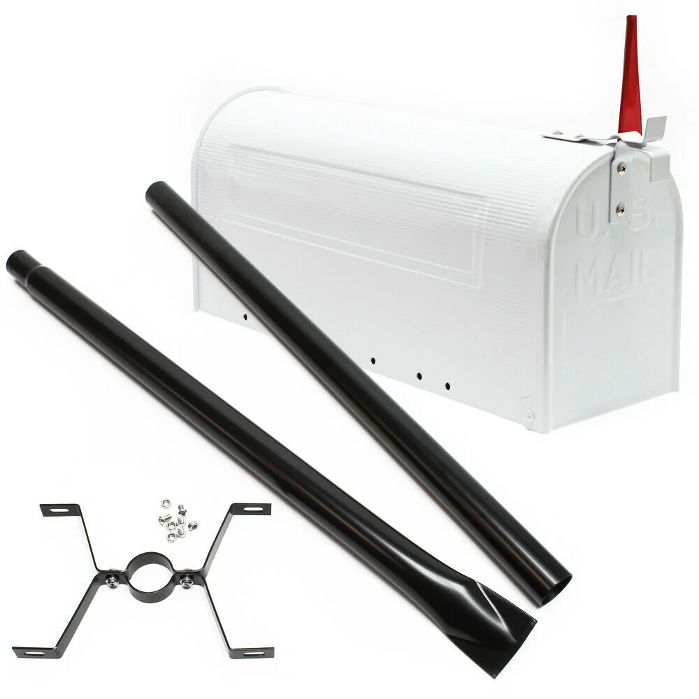 Us mailbox boite aux lettres design américain argent pied de support courrier 16_0000330