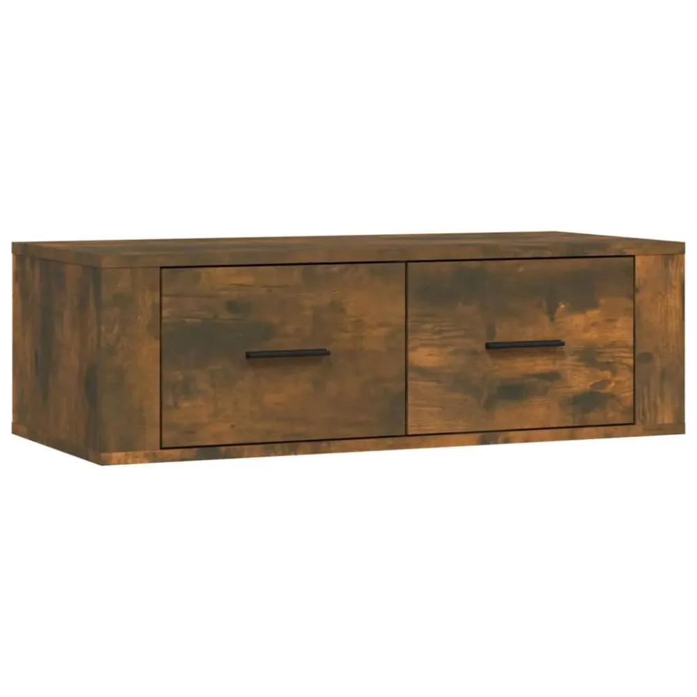 Armoire TV suspendue chêne fumé 80 x 36 x 25 cm bois d'ingénierie brun 02_0024288