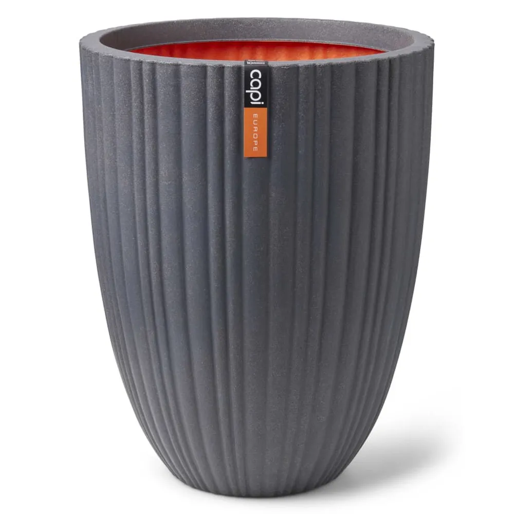Capi Pot à fleurs Urban Tube bas élégant 46x58 cm Gris noir
