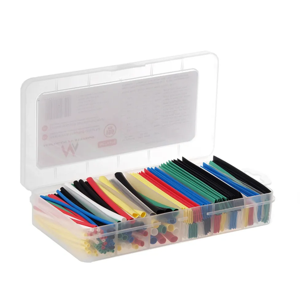 Chauffage Shrink Tubing Set Storage Box Cable Wire Souple Tube 196 Tubes 6 Tailles