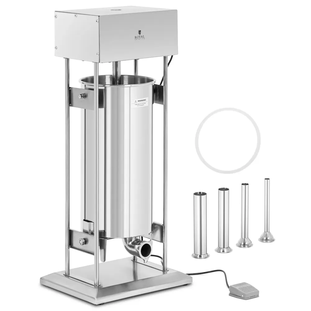 Poussoir à saucisse 30 litres électrique avec 4 tubes de remplissage acier inoxydable 14_0009757