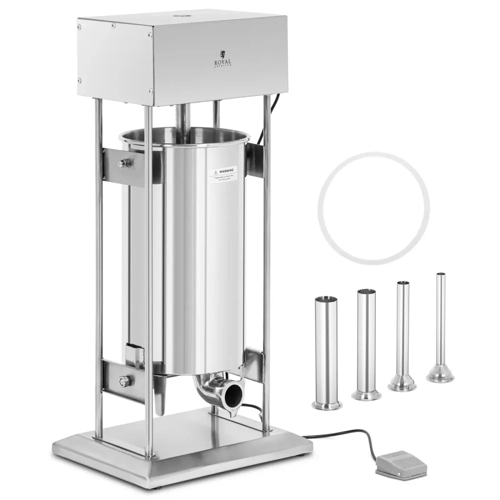Poussoir à saucisse 25 litres électrique avec 4 tubes de remplissage acier inoxydable 14_0009756