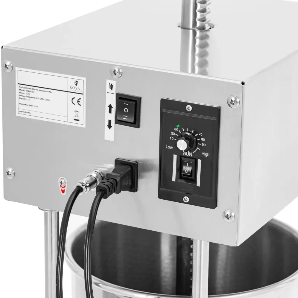 Poussoir à saucisse 25 litres électrique avec 4 tubes de remplissage acier inoxydable 14_0009756