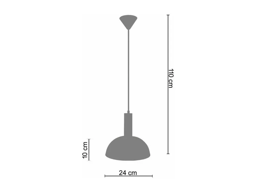 Suspension tube doré bol jaune 110 cm.