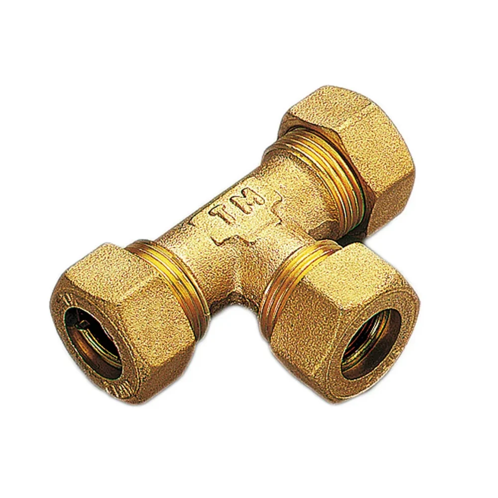 Tee Con 3 Dadi Compressione Con O-Ring Per Tubo Rame Tiemme 18 X 18 X 18