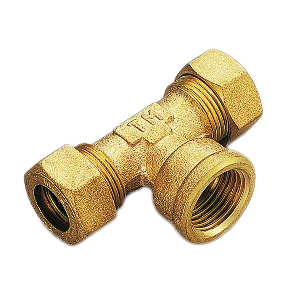 Tee Femmina Compressione Con O-Ring Per Tubo Rame Tiemme 18 X 1/2" X 18