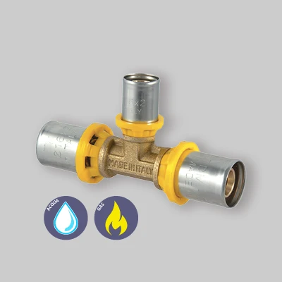 Tee Ridotto Pressare Per Tubo Multistrato Acqua E Gas Tdm Ø26 X Ø32 X 26 Mm