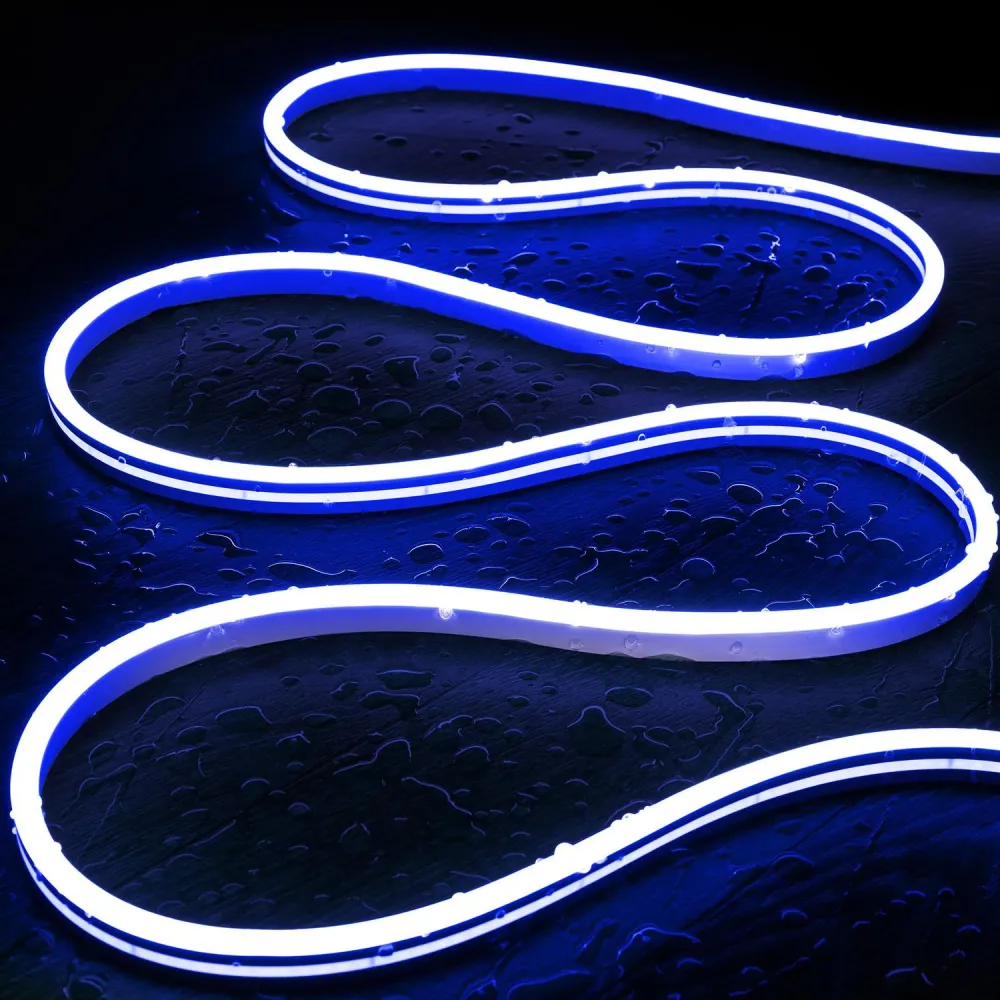 Tube LED néon 48V DC 120 LED par mètre bleu IP65 personnalisable découpe chaque 5 cm