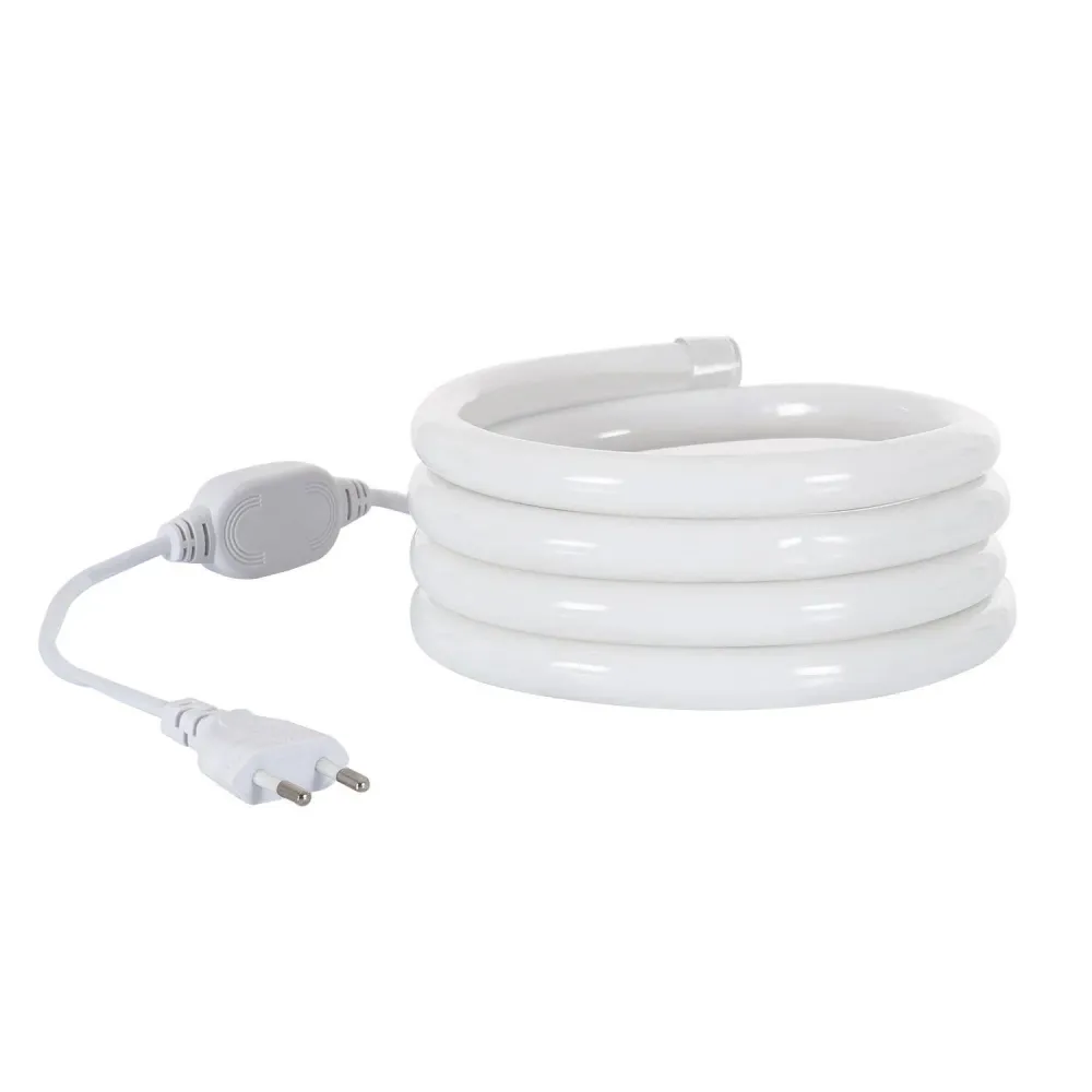 Tube LED souple rond 360º réglable 120LED/m 220V AC vert IP67 découpe 100cm