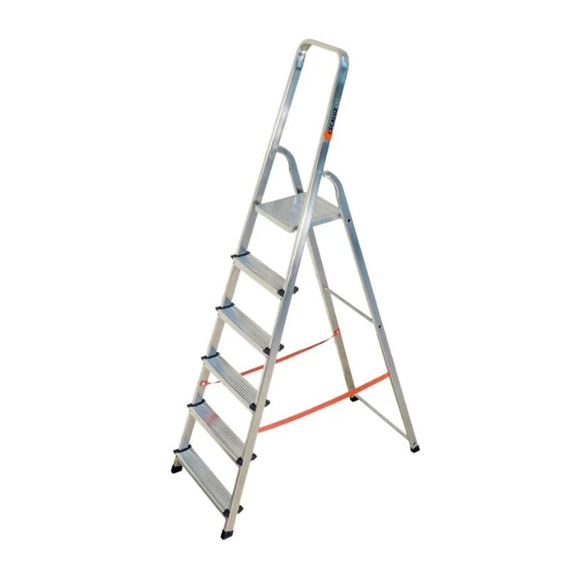 Ergonomique Professionnel Escabeau ménager de sécurité ESCALUX V28150A Aluminium 6 marches H 3M20