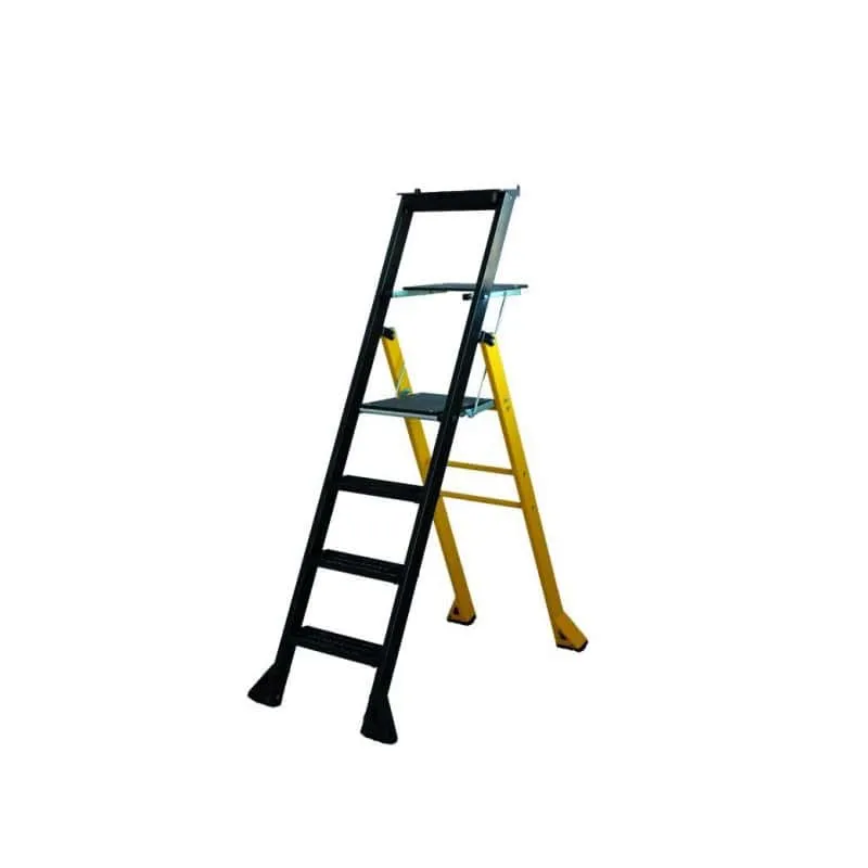 Escabeau aluminium Mister T - 4 marches - H 88/290 cm - CENTAURE 449204 avec repose-tête