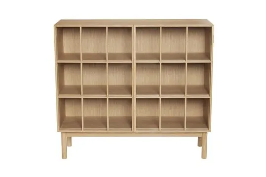 Armoire ample en bois beige Shoji Hübsch - 100cm pour dossiers suspendus