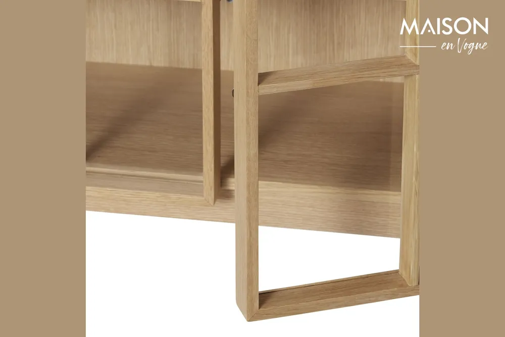Armoire ample en bois beige Shoji Hübsch - 100cm pour dossiers suspendus