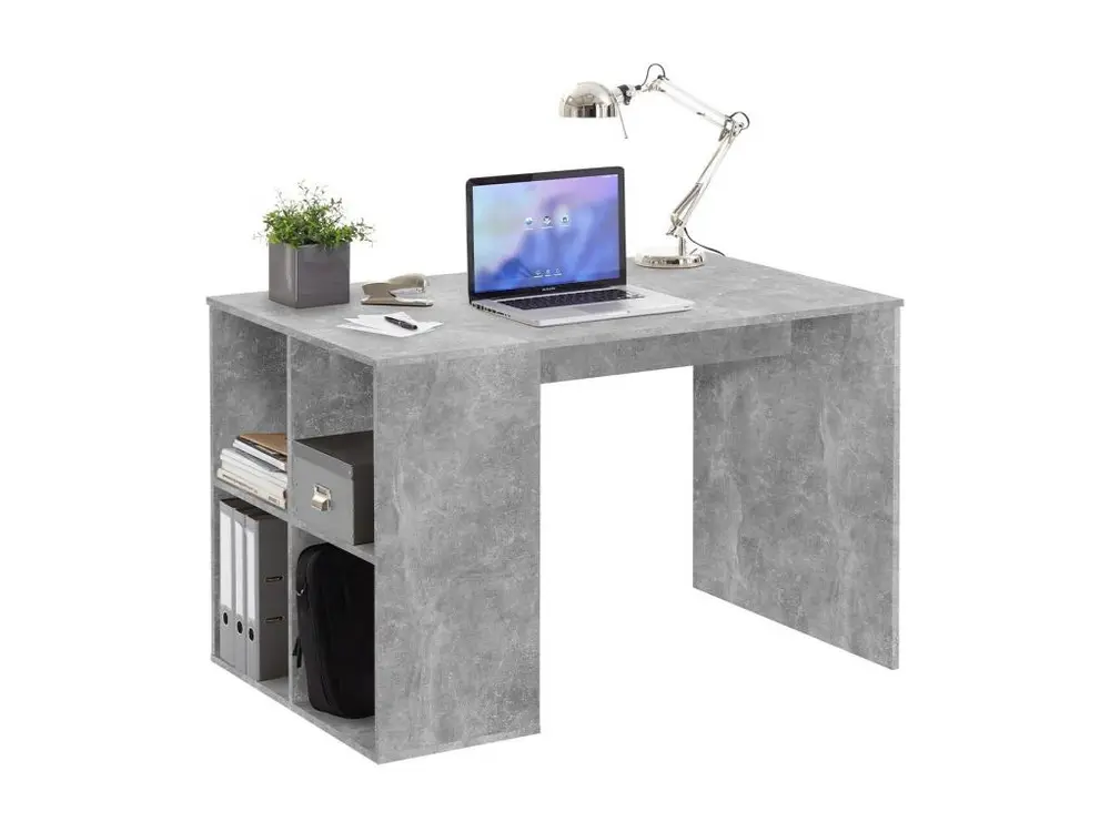Bureau Droit avec Étagères Latérales L117cm - Gent | Assemblage Rapide Sans Outil