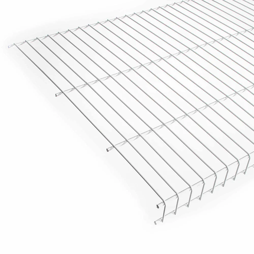 Étagère de lingerie en métal blanc, 20'' x 96'' avec portes coulissantes