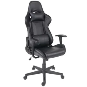 Chaise de bureau Chaise de bureau HWC-F84 chaise pivotante, fauteuil de jeu en ligne, fauteuil directorial, similicuir - noir
