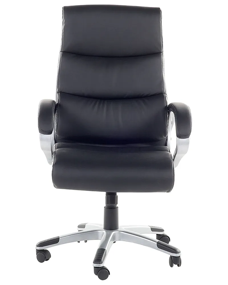 Chaise de bureau en cuir PU noir KING avec support lombaire