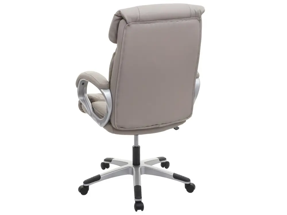 Chaise ergonomique Chaise de bureau HWC-A71, siège de direction pivotant, simili cuir - taupe-gris