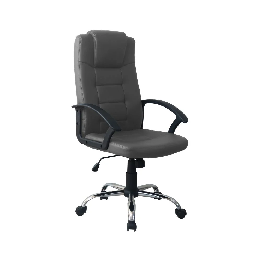 Fauteuil directionnel de bureau avec dossier ergonomique modèle HW58631 - Gris en Cuir synthétique
