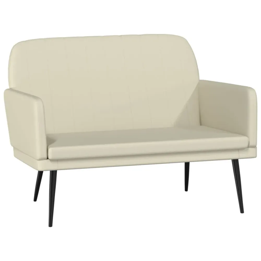 Banc banquette 107 x 80 x 81 cm synthétique crème 02_0010581