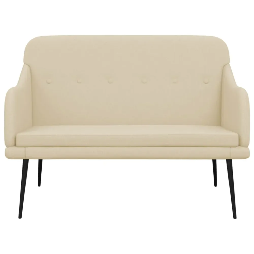 Banc banquette 110 x 76 x 80 cm tissu crème 02_0010578