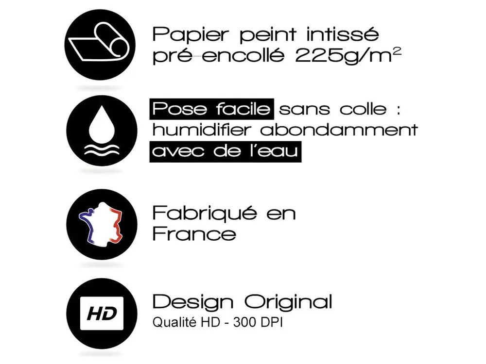 Bloc de formulaires Tête de lit L140xH 70cm - Formes - Papier intissé 225gr/m2