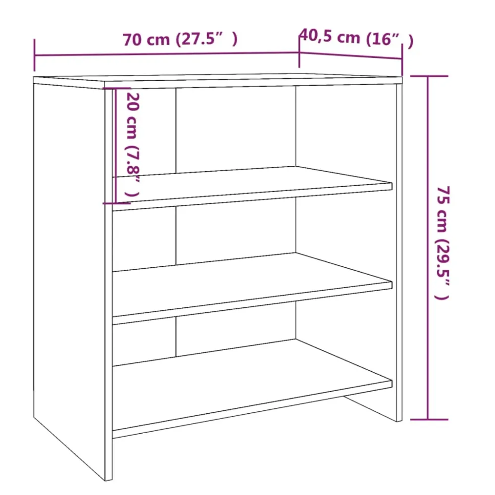 Buffet bahut commode armoire meuble de rangement organisateur cuisine salle de séjour salon sonoma 70 x 40,5 x 75 cm bois...