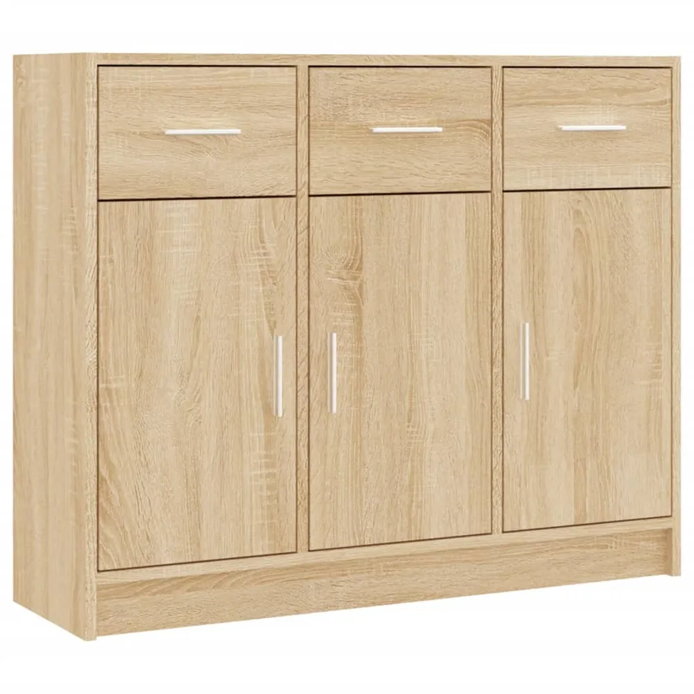 Buffet bahut commode armoire meuble de rangement organisateur cuisine salle de séjour salon sonoma 91 x 28 x 75 cm bois d'...