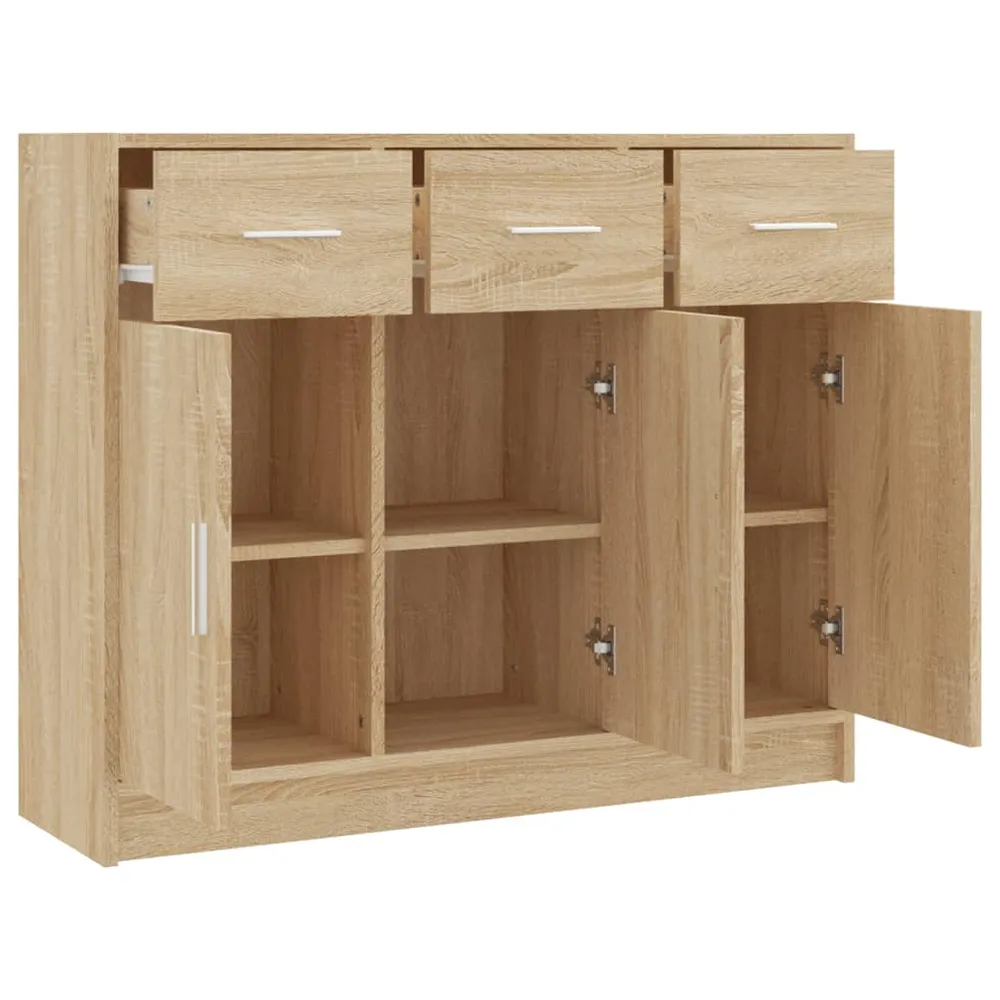 Buffet bahut commode armoire meuble de rangement organisateur cuisine salle de séjour salon sonoma 91 x 28 x 75 cm bois d'...