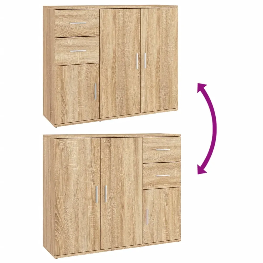 Buffet bahut commode armoire meuble de rangement organisateur cuisine salle de séjour salon sonoma 91 x 29,5 x 75 cm bois...