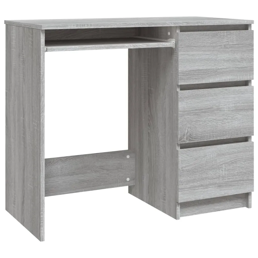Bureau table poste de travail meuble d'ordinateur informatique étude sonoma 90 x 45 x 76 cm bois d'ingénierie gris 02_0023967