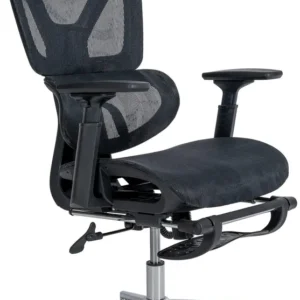 Fauteuil de bureau ergonomique soutien lombaire et appuie-tête tissu maille respirante noir 10_0002503
