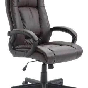 Fauteuil de bureau XL sur roulettes avec accoudoirs mécanisme d'inclinaison plastique VINYLE marron 10_0002716