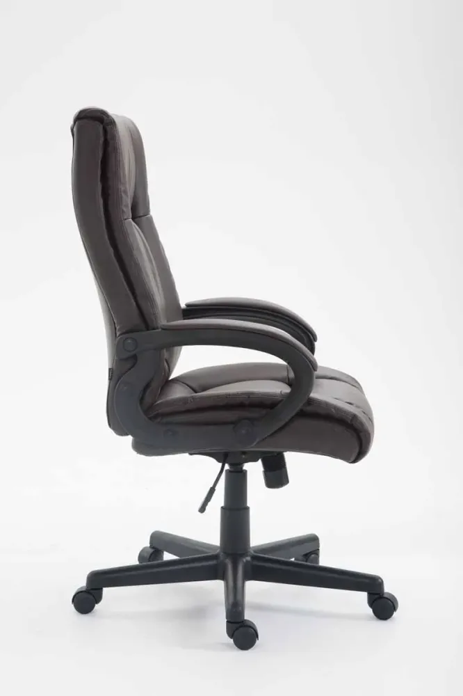Fauteuil de bureau XL sur roulettes avec accoudoirs mécanisme d'inclinaison plastique VINYLE marron 10_0002716