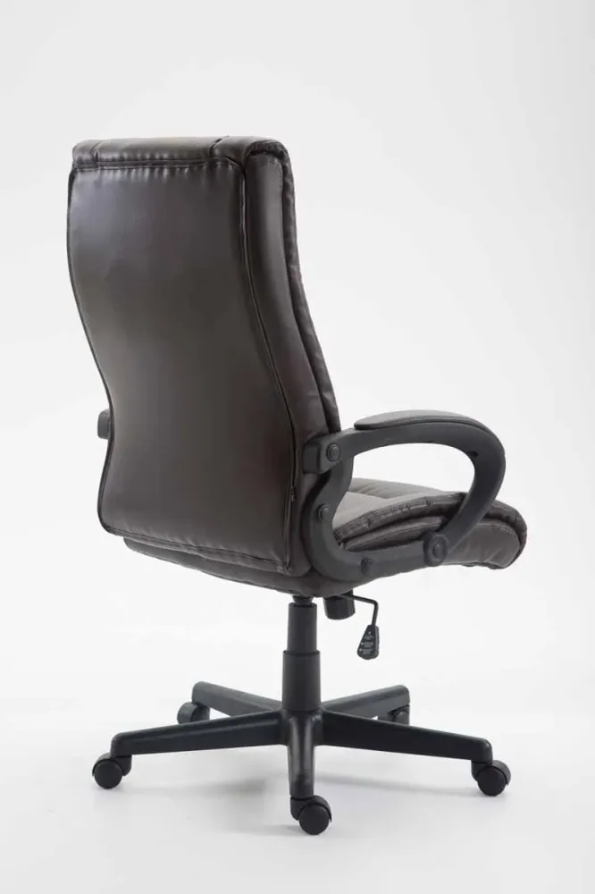 Fauteuil de bureau XL sur roulettes avec accoudoirs mécanisme d'inclinaison plastique VINYLE marron 10_0002716