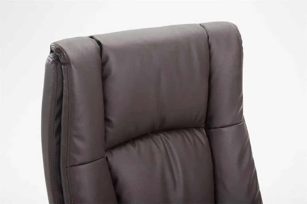 Fauteuil de bureau XL sur roulettes avec accoudoirs mécanisme d'inclinaison plastique VINYLE marron 10_0002716