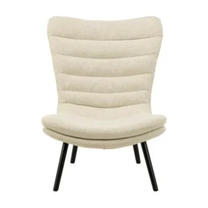 Fauteuil design haut dossier en tissu écru GRAFITI