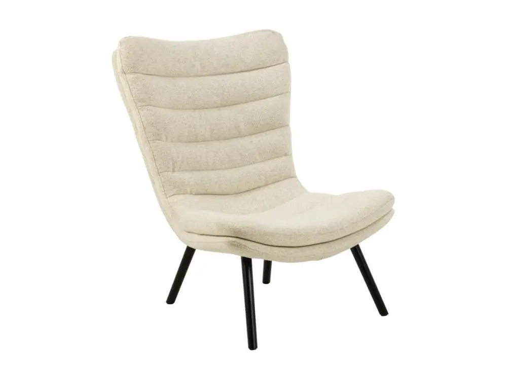 Fauteuil design haut dossier en tissu écru GRAFITI