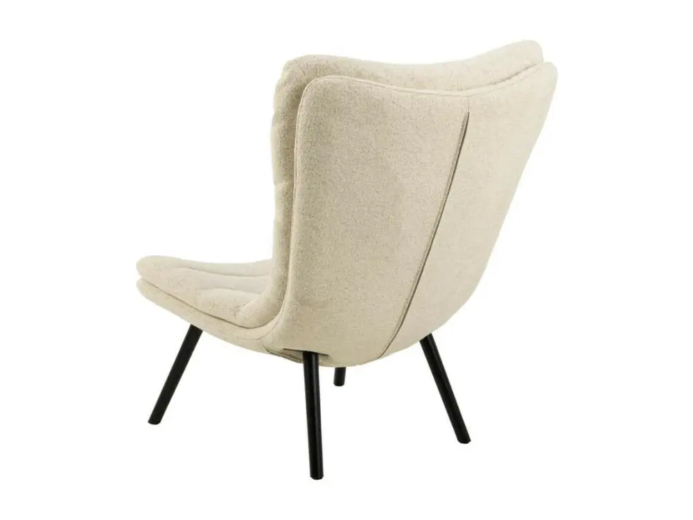 Fauteuil design haut dossier en tissu écru GRAFITI