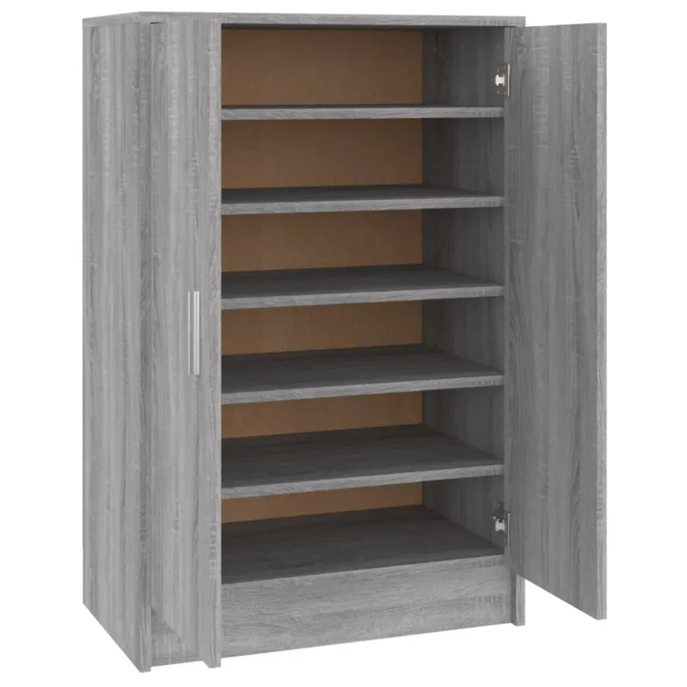 Meuble à chaussures sonoma 60 x 35 x 92 cm bois d'ingénierie gris 02_0043431
