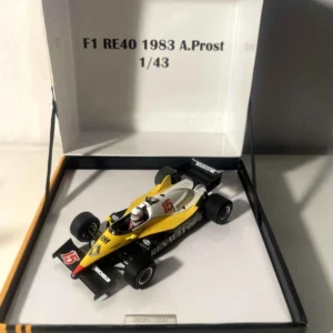 Renault F1 RE40 noire, jaune et blanche numéro 15 de 1983 - Formule 1 - Alain Prost (collection Spark) Edition limitée