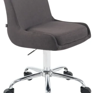 Siège de travail moderne en tissu – Dossier incurvé enveloppant en tissu gris noir assise ergonomique et piètement à roule...