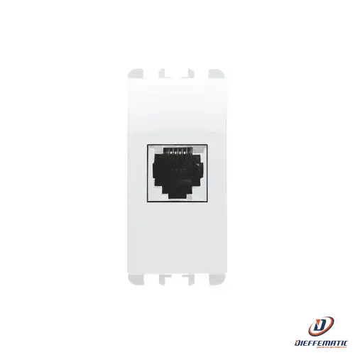 Urmet Presa Telefonica Rj11 6/4, 1 Modulo, Nea, Bianco Ghiaccio 10411Bg Garanzia