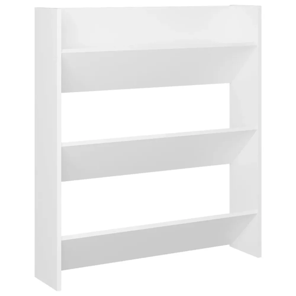 Armoire à chaussures range chaussures rangement meuble entrée couloir salon murale 80 x 18 x 90 cm bois d'ingénierie blanc...