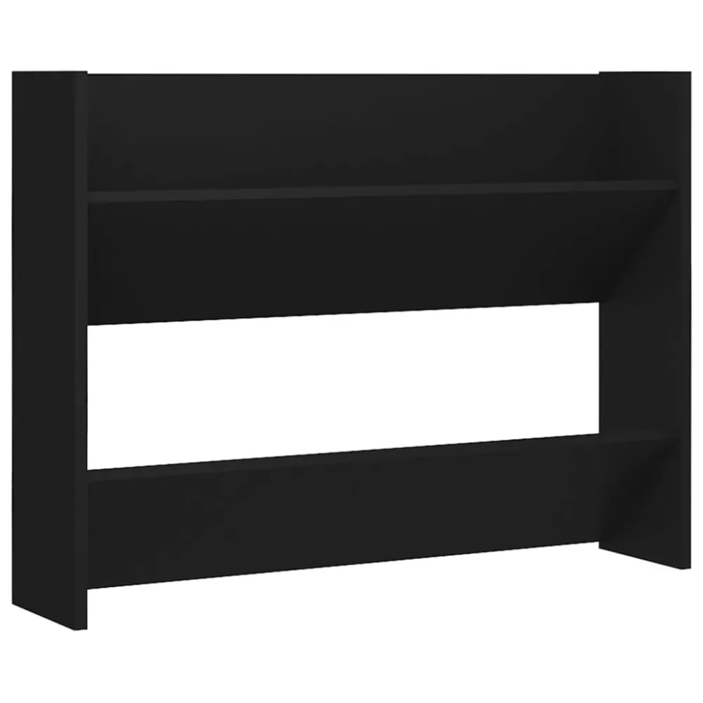 Armoire à chaussures range chaussures rangement meuble entrée couloir salon murale 80 x 18 x 60 cm aggloméré noir 02_0021923