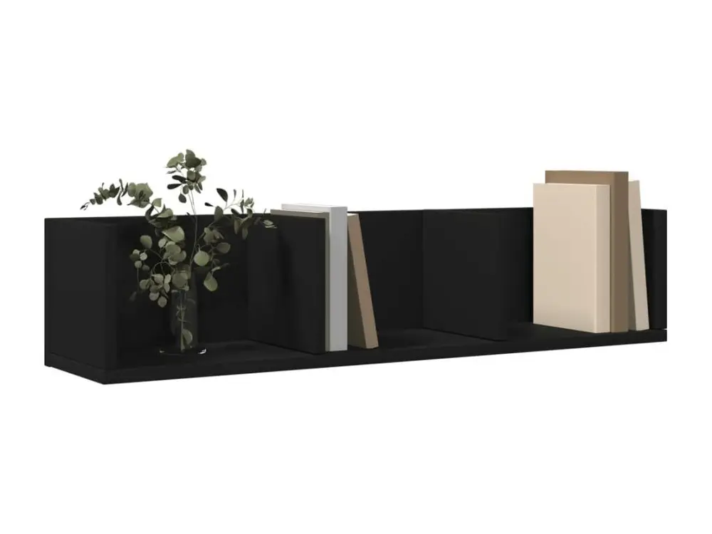 Armoires murales 2 pcs noir 75x18x16,5 bois d'ingénierie