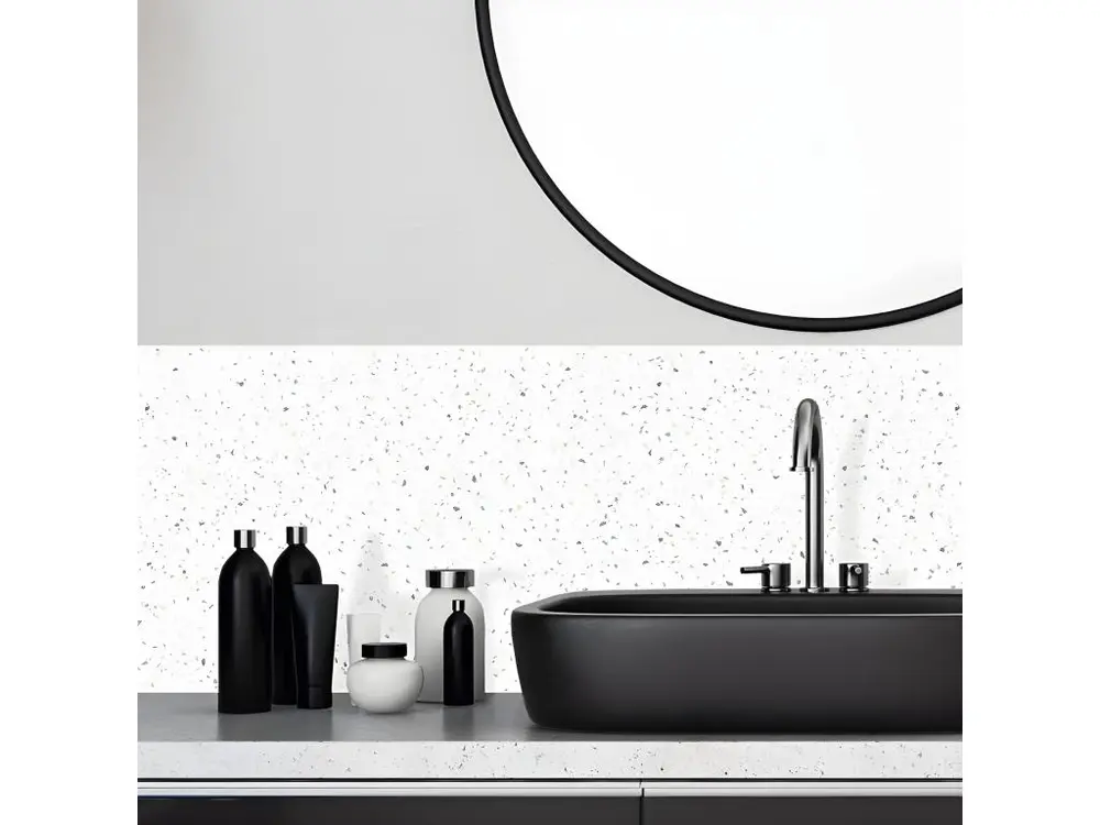 Bandeau PVC lot de 2 : L 70cmxH 30cm - Bianco Terrazzo - VINYLE
