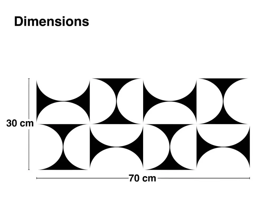 Bandeau PVC lot de 2 : L 70cmxH 30cm - Equilibre Noir - VINYLE
